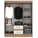 Ver imagem 2 de Guarda-Roupa Solteiro 6 Portas 2 Gavetas Magistral Marrom/Castanho