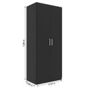 Ver imagem 4 de Guarda-Roupa Compacto 2 Portas Monarca Preto