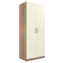 Ver imagem 3 de Guarda-Roupa Compacto 2 Portas Monarca Marrom/Castanho/Offwhite