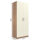 Ver imagem 4 de Guarda-Roupa Compacto 2 Portas Monarca Marrom/Castanho/Offwhite