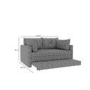 Ver imagem 4 de Sofá Cama Casal para Sala de Estar 02 Lugares 167cm Madri Yescasa Cinza Mescla