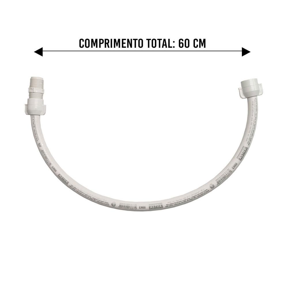 Combo Sifão Sanfonado Branco, Engate Rabicho Flexível, Válvula e Torneira Preta para Banheiro - 3