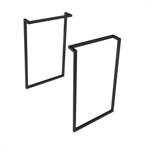2 Suportes Escrivaninha Mesa Apoio Industrial Retro Preto