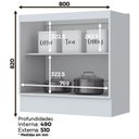 Ver imagem 5 de Balcão Americana Henn 80cm com Tampo Mdf 2 Portas para Cozinha