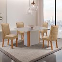 Ver imagem 1 de Conjunto de Jantar Isadora 4 Lugares com Cadeiras Yasmin Tampo MDF Serigrafado Off White 120cm