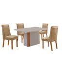 Ver imagem 2 de Conjunto de Jantar Isadora 4 Lugares com Cadeiras Yasmin Tampo MDF Serigrafado Off White 120cm