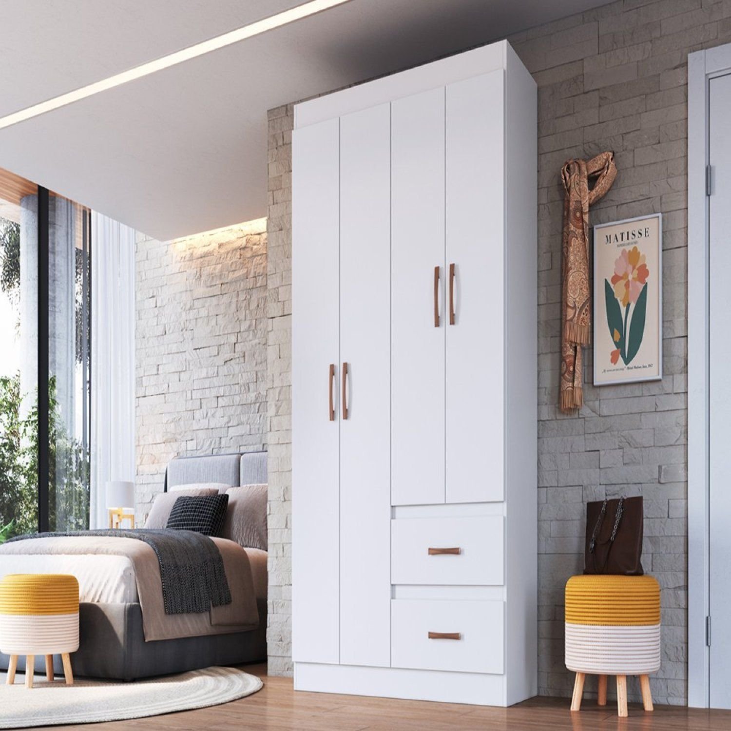 Guarda-roupa Dallas 55400 4 Portas 2 Gavetas | MadeiraMadeira