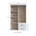 Ver imagem 3 de Guarda-Roupa Dallas 55400 4 Portas 2 Gavetas Branco/Azul/Rosa