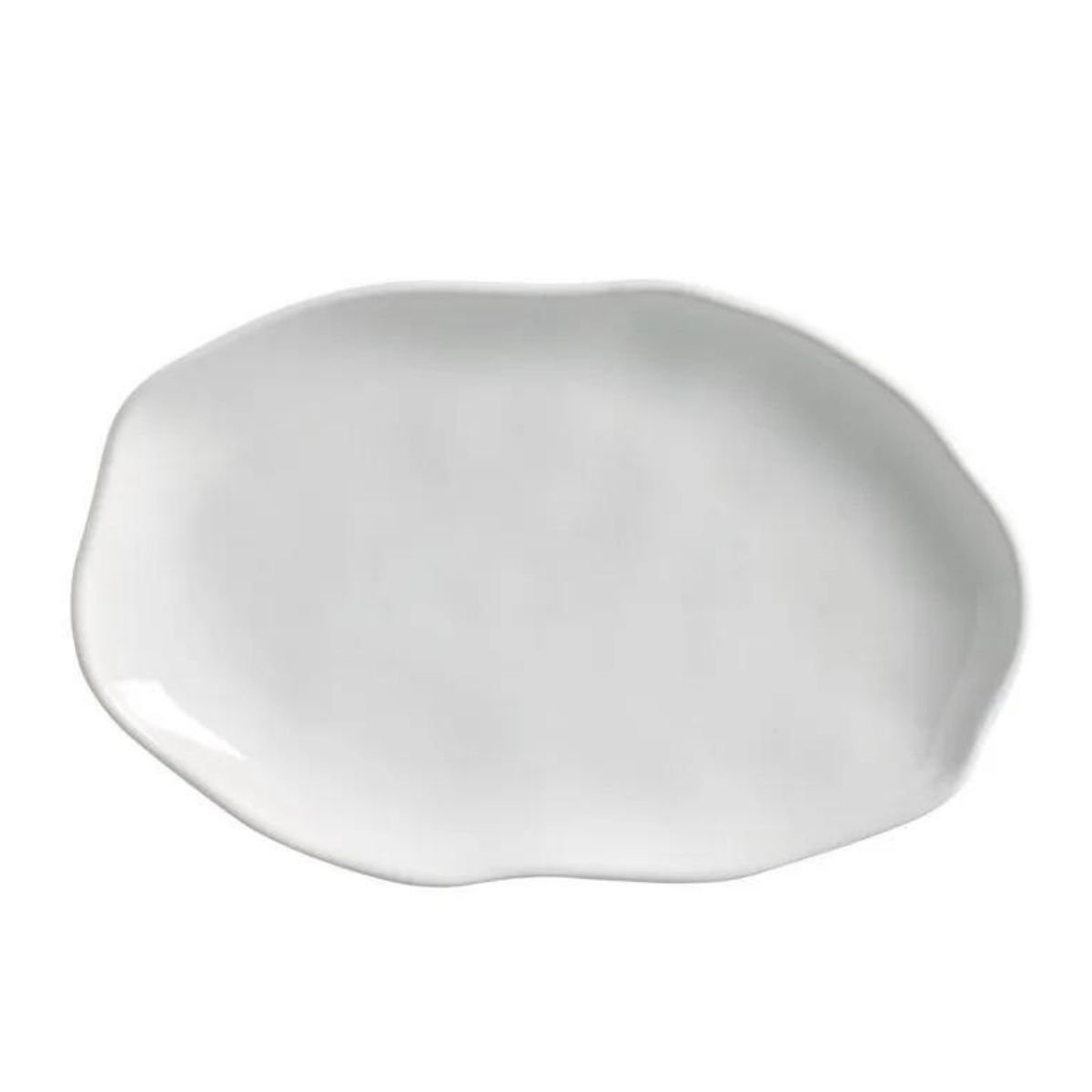 Travessa Oval Rasa Stoneware Orgânica Branca New White Porto Brasil Porto Brasil Cerâmica Travessa, 