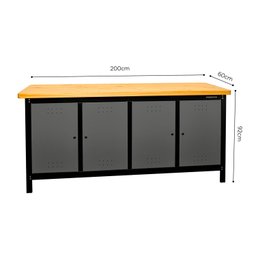 Bancada para Ferramentas Profissional Fechada 200cm - 2