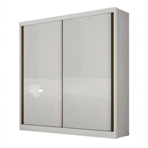 Guarda Roupa Virtus 2 Portas Correr 3 Gavetas MDF Branco 162cm