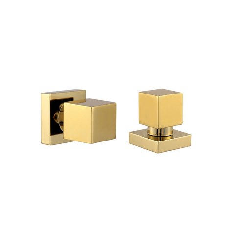 Kit 2 Acabamento para Registro Quadrado Dourado Brilhante Banheiro Chuveiro Padrão Deca