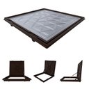 Ver imagem 1 de Tampa Piscina Casa Máquina 1x1m Articulada Rebaixada Marrom