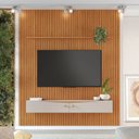 Ver imagem 1 de Painel Ripado para TV até 65 Polegadas MDF 207CMX240CM em Riso Candian Amarelo