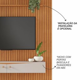 Painel para TV até 65 Polegadas com Ripado em MDF 240 X 207m Riso Candian - 4