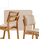 Ver imagem 3 de Conjunto com 2 Banquetas Eva Moderna Linho Off Imbuia Natural