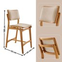 Ver imagem 2 de Conjunto com 2 Banquetas Eva Moderna Linho Off Imbuia Natural