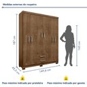 Ver imagem 3 de Guarda-Roupa Casal Itapema 6 Portas 2 Gavetas Marrom/Malbec