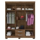 Ver imagem 4 de Guarda-Roupa Casal Itapema 6 Portas 2 Gavetas Marrom/Malbec