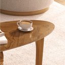 Ver imagem 7 de Conjunto Mesa de Centro Laminada Folha Orgânica Marrom Madeira Mel
