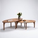 Ver imagem 7 de Conjunto de Mesa de Centro Laminada Folha Orgânica Marrom