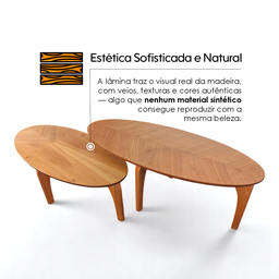 Conjunto de Mesa de Centro Laminada Folha Orgânica  - 10