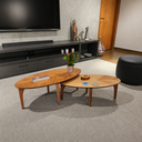 Ver imagem 1 de Conjunto de Mesa de Centro Laminada Folha Orgânica Marrom