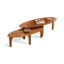 Ver imagem 3 de Conjunto de Mesa de Centro Laminada Folha Orgânica Marrom