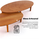 Ver mais imagens de Conjunto Mesa de Centro Laminada Folha Orgânica Marrom Madeira Mel
