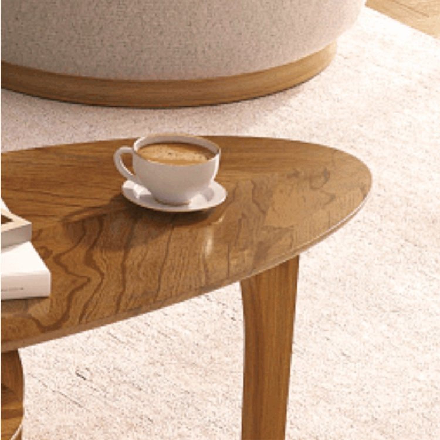 Conjunto de Mesa de Centro Laminada Folha Orgânica  - 6