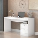 Ver imagem 1 de Escrivaninha Mesa Escritório 100% Funzionale 1350 2 Gavetas 135cm MDF Branco