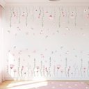 Ver imagem 1 de Kit Adesivo Floral Delicado Fundo Transparente Parede