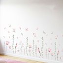 Ver imagem 3 de Kit Adesivo Floral Delicado Fundo Transparente Parede