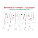 Ver imagem 4 de Kit Adesivo Floral Delicado Fundo Transparente Parede