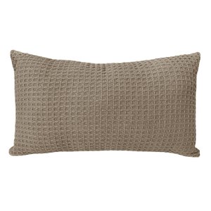 Almofada Retangular Algodão Favo de Mel Bege 30x50cm