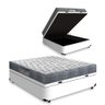 Cama Box Baú Viúva + Colchão D33 Ortobom Iso 100 128cm - 2