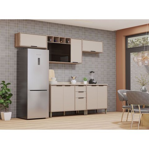 Cozinha Modulada Compacta 5 Peças com Tampo Aspen Luciane Móveis