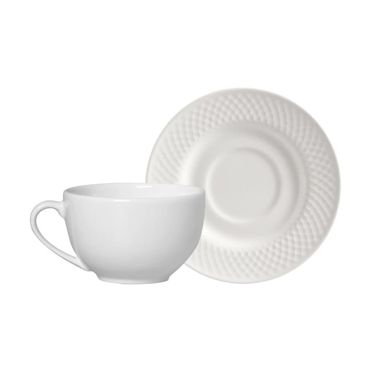 Conjunto com 6 Xícaras de Chá com Pires Split White 250ml Alleanza Cerâmica Conjunto com 6 Xícaras de Chá com Pires Split White 250ml Alleanza Cerâmica