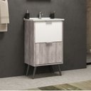 Ver imagem 5 de Conjunto de Móveis para Banheiro Yan 50 Cinza/Branco/Barrique