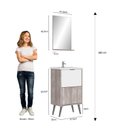 Ver imagem 3 de Conjunto de Móveis para Banheiro Yan 50 Cinza/Branco/Barrique