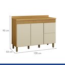 Ver imagem 7 de Balcão para Cozinha 120cm 3 Portas 2 Gavetas Dakota Bege/Cinamomo/Off White
