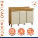 Ver imagem 3 de Balcão para Cozinha 120cm 3 Portas 2 Gavetas Dakota Bege/Cinamomo/Off White