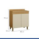 Ver imagem 7 de Balcão para Cozinha 80cm 2 Portas Dakota Bege/Cinamomo/Off White