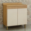Ver imagem 1 de Balcão para Cozinha 80cm 2 Portas Dakota Bege/Cinamomo/Off White