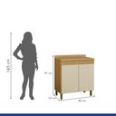 Ver mais imagens de Balcão para Cozinha 80cm 2 Portas Dakota Bege/Cinamomo/Off White