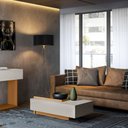 Ver imagem 1 de Mesa de Centro Moderna Milão Off White Perolizado Jequitibá Sala Elegante Lojas Movelove