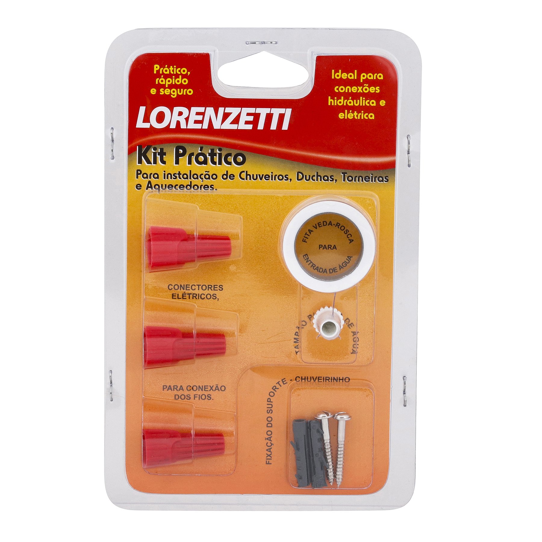 Kit Instalação para Chuveiros Elétricos Lorenzetti:vermelho e Branco - 4