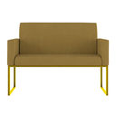Ver imagem 3 de Kit Sofá 2 Lugares + 2 Poltronas Recepção Sala Base Dourada Cor:capuccino