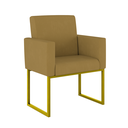 Ver imagem 7 de Kit Sofá 2 Lugares + 2 Poltronas Recepção Sala Base Dourada Cor:capuccino
