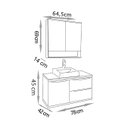 Ver imagem 6 de Conjunto Ripado para Banheiro Cecília Suspenso 78cm Montado - Fabribam Gabinetes - Nogal
